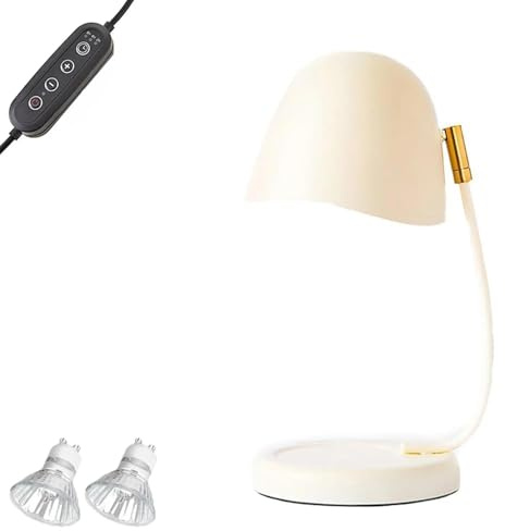 Lámpara calentadora de Velas de cáscara de Huevo, Calentador de Cera con Altura Ajustable, sin Humo, hollín ni Llamas Abiertas, luz cálida con Temporizador Ajustable (A)