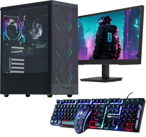 Veno Scorp Gaming PC Bundle Intel Core i5 3rd Gen 3.9GHz, GTX 750 4GB, 16GB RAM, 256GB SSD + 1TB HDD, Windows 11, WiFi, 22 Monitor, Titan RGB Case, 500W PSU