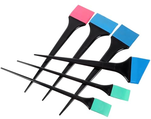 Veemoon Juego de 6 Pinceles de Silicona para Teñir el Cabello Aplicación Rápida y Limpieza Fácil, Adecuado para Salón y Peinados DIY Color Aleatorio