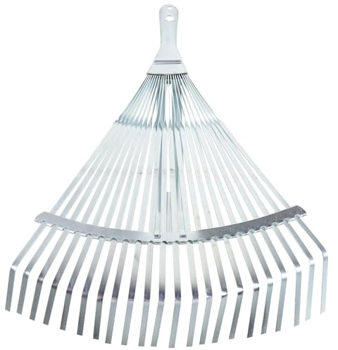 TOYZFRIENDY Cabezal de Rastrillo Metálico Ajustable 22 Dientes Extensible 29-46 CM Resistente para Jardinería y Césped Accesorio para Jardín y Patio Herramienta Manual para Hojas y