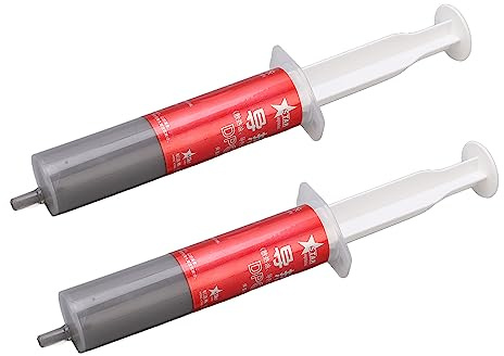 LICAEVEY Pâte Thermique 2 Pièces pour Processeur, composé de Graisse de Silicone à Haute conductivité Thermique avec Seringue pour Ordinateur, Carte Graphique et Refroidissement de PC