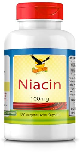 Get UP® Vitamin B3 Niacin 100 mg (Flush), 180 Kapseln (6 Monate)