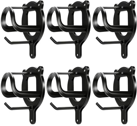 XNHIU 6 soportes de brida de caballo, soporte de metal para riendas de caballo, soporte de brida, ganchos de riendas para colgar caballo, suministros de granero (negro)