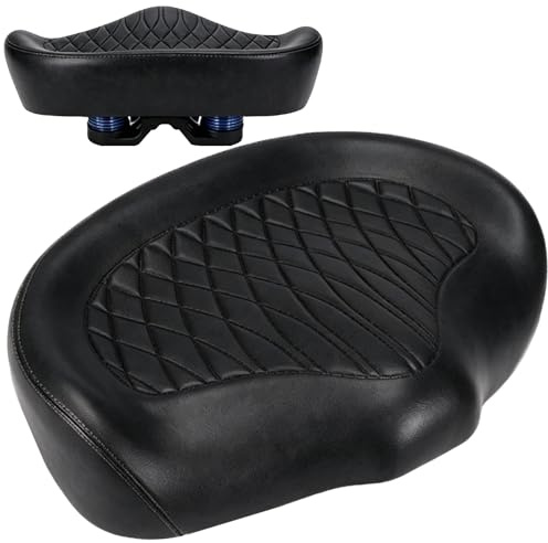 Sella per Bicicletta, Comoda Sella MTB Ergonomica Per Uomo e Donna Posti a Sedere Impermeabile e Ammortizzante per Bici da Città Mountain Bike Cyclette Ed E-Bike (Marrone/Nera) (Nera)