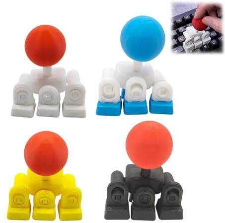 Capuchons de touches de joystick de clavier imprimés en 3D, accessoire de jeu rétro, module de liaison personnalisé à 4 touches, ensemble de fixation de boutons analogiques fantaisie DIY (4pcs)