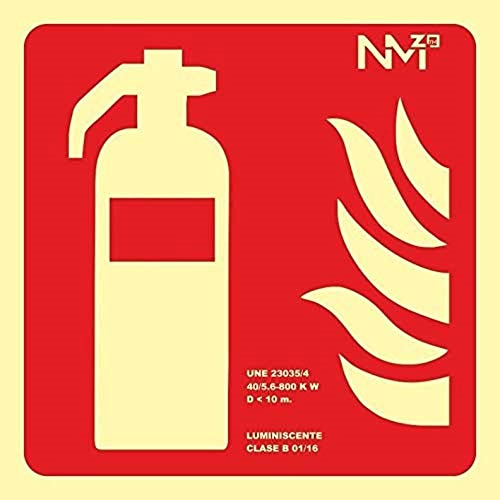 Señal Luminiscente Extintor CTE Clase A PVC 1mm 42x42cm con CTE, RIPCI y Apto para la Nueva Legislación - A03401 | NORMALUZ