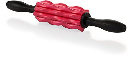 Faszien Massageroller mit Griff | Massage Stick | Faszienroller | universal verwendbar für Rücken Beine Arme | Einfache und schnelle Massage (rot)