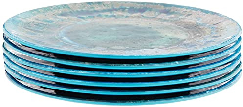 Certified International Radiance Teal Melamine 8.5 Inch Salad/Dessert Plate, Set of 6