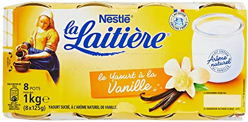 La Laitière Yaourt au Lait Entier Vanille, 8 x 125g