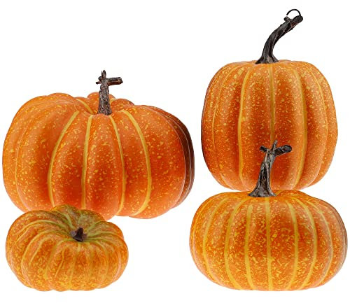 Gresorth 4 PCS Fake Pumpkins Artificial Vegetable Fall Autumn Halloween Christmas Decoration