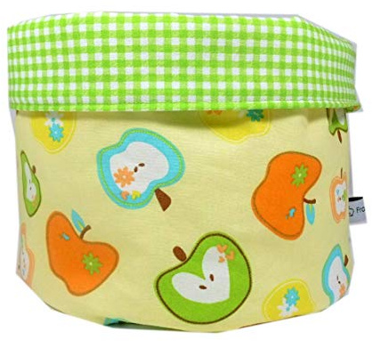 Stoffkörbchen Utensilo Apfel Äpfel Obst grün gelb Brotkorb Geschenk Geburtstag Ostern Muttertag Aufbewahrung Küche Freundin