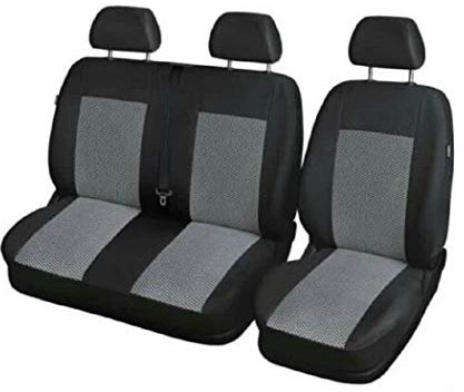 Settiva Vordersitzbezüge für Bus, 1+2 Set mit 2 Beifahrersitzen, Schwarz