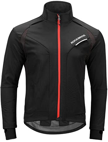 ROCKBROS Cycling Jackets for Men Winter Bike Jackets Thermal Windproof Jacket for Men Cold Weather Cycling Running Hiking