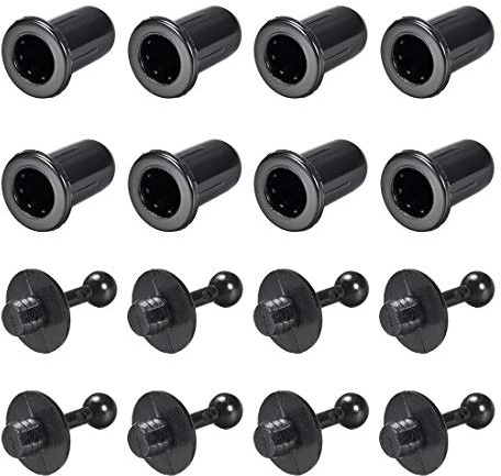 sourcing map 8 Paar Lautsprecher Kleiner Peg Kit Führungen 25,5 mm Schwarz 6 mm Durchmesser