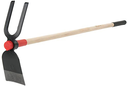 Bellota HOE228AW1000AP - Zappetta Forgiata con Sistema Anti-Rotazione - Testa a Doppio Uso - Zappa e Piccone con Manico in Legno - Attrezzi per il Giardinaggio, Orto e Serra