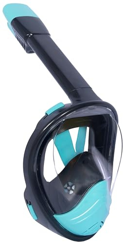 Wsobue Snorkelmask, Heltäckande Dykmask med 180° Synfält för Vuxna Ungdomar, Anti-Dimma, Anti-Läcka, Enkel Andning Simmask med Action Kamerafäste (Grön S/M)
