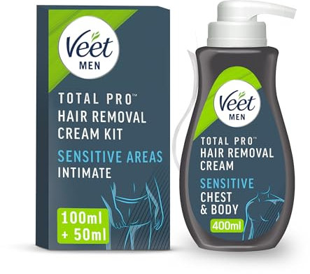 Veet Men Hair Removal Kit: Chest And Body Cream 400ml, Intimate After Care Balm