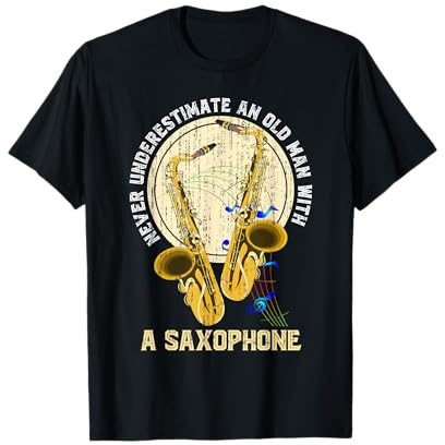 Retired Saxophonist Funny Old Men Jazz Musician Saxophone T-Shirt