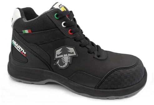 Abarth ZEROCENTO X-TREM Zapato de Seguridad S3 Negro en Piel Action Nobuck, Puntera de Fibra de Vidrio Membrana D-Umbretex.