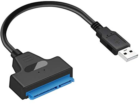 Câble Sata 3 Adaptateur SATA vers USB 6 Gops pour 2,5 pouces Drive du disque dur SSD externe 22 broches, USB 2,0,20cm-sata à USB 3.0 Convertisseur externe et câble
