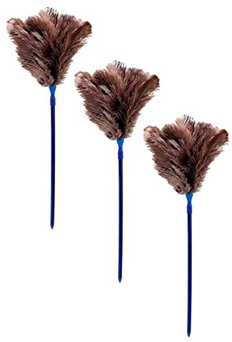 AC – Pack de 3 plumeros de Avestruz Extensible Premium – Plumas mas Grandes - Fabricado en plástico - Ligero y Duradero - Plumas Suaves, Lavable, Limpieza de Polvo – Extensible de 58 x 103 cm