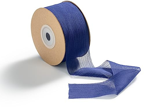 CHUQING Geschenkband Schleifenband Stoffband Chiffonband für Hochzeit Königsblau