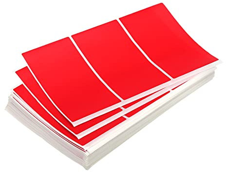 sourcing map 300 Stück Rechteckig Etiketten, 102x51mm Selbstklebende Bunt Aufkleber, Farbige Klebeetiketten für Inventar Dokument Organisieren, DIY Basteln (Rot)