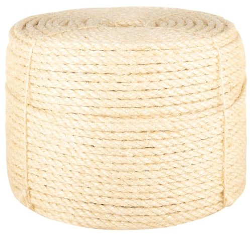 vidaXL Corde 100% sisal 10 mm 25 m, Corde de sisal, Ficelle de sisal, Corde en sisal, Corde de Chanvre, Corde torsadée, Corde à Nouer