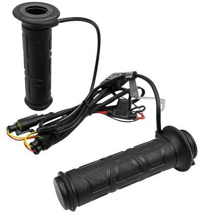 Beheizte Motorrad-Lenkergriffe, universal, 12 V, 3 Temperaturen, elektrisch, beheizt, kompatibel mit Harley, Honda, Kawasaki, Yamaha, Dirt Bike, 22 mm Durchmesser, Lenker Motorrad