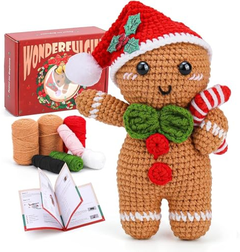 Joyivike Weihnachts Häkelset, Lebkuchenmann Weihnachtsbaum Weihnachten Themen Häkeln Strickset Für Anfänger, Kreativ Strickset Erwachsene Geschenk Für Wohnzimmer,Schlafzimmer,Arbeitszimmer,Weihnachts