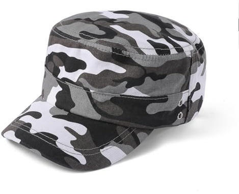Cappello Camouflage Cappellino da Baseball Camo Cappello Militare Berretto Visiera Mimetica Esercito Cappello con Motivo Militare Mimetico Chiusura Regolabile Berretto Piatto Uomo (tessuto, C)