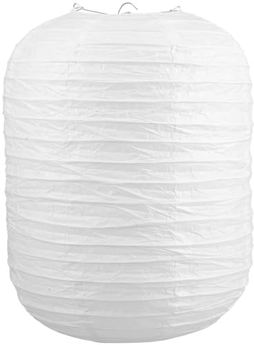 Garneck Pantalla de lámpara de farol de papel: linterna japonesa blanca cilíndrica para lámpara colgante, decoración de fiesta china, farol de papel colgante para techo, decoración del hogar B