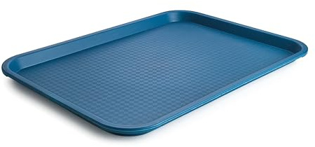 Lacor - 66995 - Bandeja de Servicio Reutilizable, para Servir Comida, Polipropileno, Libre de BPA, Apilable, Resistente, Superficie Antideslizante, Apta para Lavavajillas, Azul, 45 x 35 cm
