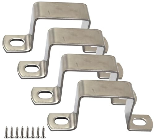 4 Stück M70x70 Schlauchschellen Edelstahl 304 für Vierkantrohr - U-Klammern für Rohrleitung - Edelstahl U-Schleife - Sattelklemmen