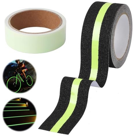 FairyPeach Leuchtendes Klebeband, Leuchtstreifen Selbstklebend, Antirutsch Aufkleber, Antirutsch Treppe Band, Fluoreszierendes Klebeband Grün, Neon Klebeband, Glow in the Dark Klebeband