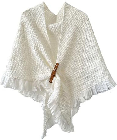 Schal Damen Winter Dreieckstuch - Damen Karierter Pashmina Schal Tartan Streifen Weich mit Fransen Einfarbig Wrap Scarf Musselin Tuch Warm, Kuschelig und Oversized Geburtstagsgeschenk für Frauen