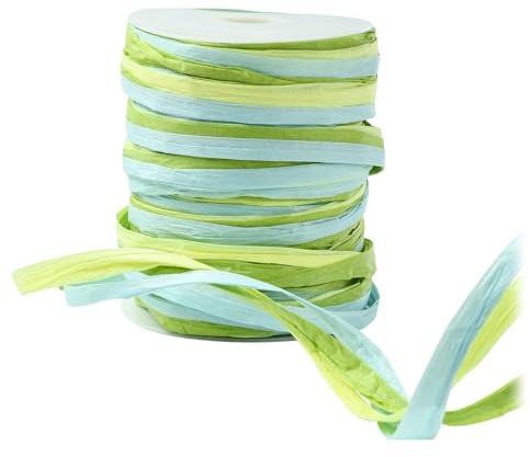 UR URLIFEHALL 100 m di nastro di rafia naturale colorato, nastro di carta di rafia per confezioni regalo, artigianato, mazzi di fiori, decorazioni per feste