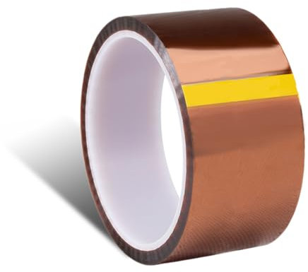 MOUMOUTEN 2 Rollos 70mm × 0.08mm Marrón Rojo Cinta de Poliamida de Alta Temperatura, Tela Aislante de Vinilo Térmico Sublimación Cinta de Prensa para PCB