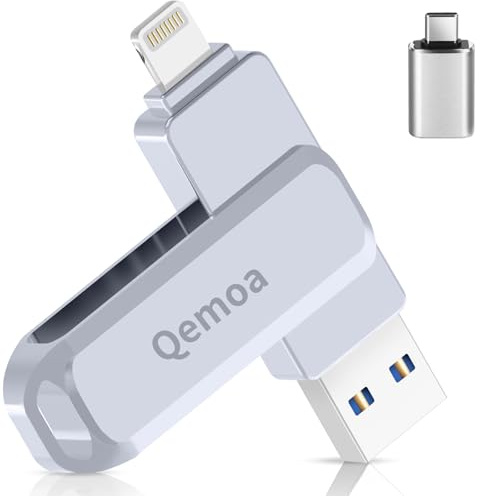 MFi Certified 512GB Flash Drive Photo Stick for iPhone, External Memory Photo Keeper Storage for Data Saver/Backup/Transfer Files/Picture/Video/iPhone/iPad/iOS/Android/PC (Gray)Available Space: ~484GB
