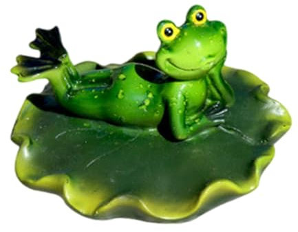 Dualoai Figure de Grenouille étang, Statue Animale Unique, Pièce de Résine Décorative pour Environnements Aquatiques, Style B