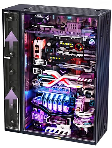 ROKR 3D Puzzle Modellbausätze für Erwachsene zum Bauen, Murmelbahn mit elektrischer LED, Cyberpunk Future City Gaming Deko Geschenke für Männer