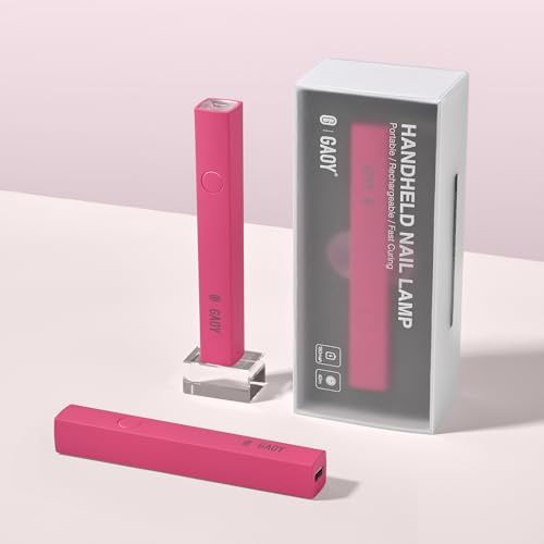 GAOY Handheld UV Licht für Gelnägel, Mini Nagellicht, Tragbare LED Nagellampe, Kabellos Wiederaufladbar USB Nageltrockner für Schnelle Aushärtung, Rose