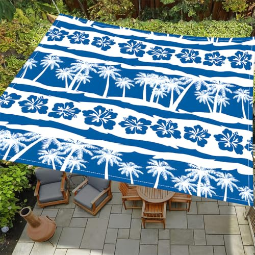 ENEN Vela Ombreggiante Impermeabile, Vele Ombreggianti Piazza Tenda a Vela per Esterno Telo Tenda da Sole, Vela Ombreggiante per Giardino Terrazza, Palme da Cocco Estive (Blu mare,2x2,4m)