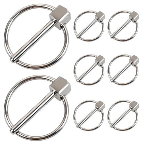 8 Stück Klappsplinte 3mm Edelstahl Robuste Ringsplint | Rostfrei Einfache Montage Ringförmige Splinte Sortiment für Traktor Anhänger Schiffe Fahrräder ( 3mm x 25mm)