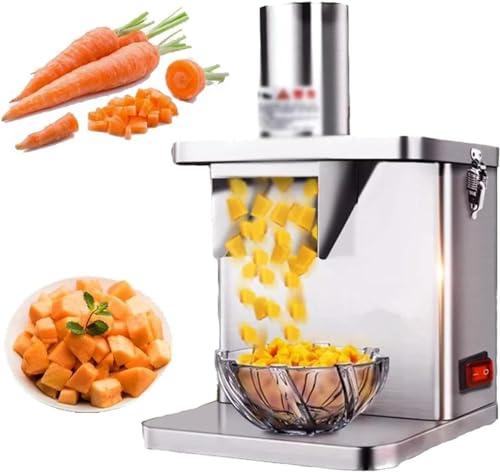 Electric Vegetable Choppers Vegetable Fruit Chopper SlicerElectric Vegetable Slicer Electric Vegetable Chopper Machine, Commercial Electric Vegetable Cutter, Fruit Dicer with 6/8/9/12/15mm S