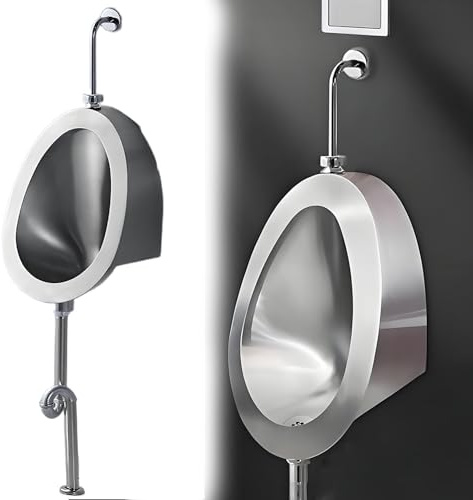 JIYINGHUI Orinatoio in Acciaio Inossidabile 304 per Uomo, Orinatoio a Parete per Uomo con Scarico, Orinatoi con Sensore per Uso Domestico/Commerciale,per Ktv, Bar, Hotel, Negozi FloorDrain