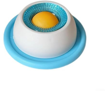 Cuenco antideslizante para lamer perros y gatos: alimentador lento con ventosa, material ABS, alfombrilla de 12 cm para mascotas pequeñas a medianas (azul)