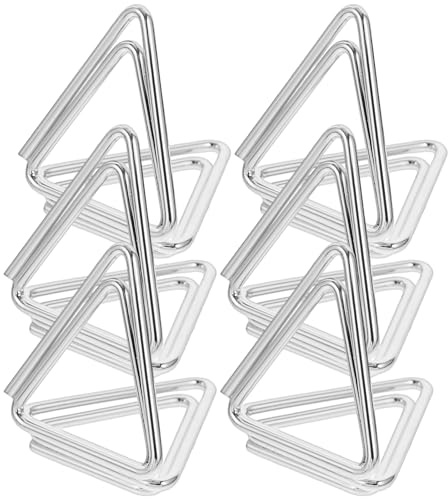 Didiseaon Tischkartenhalter Silberfarbene 6 Stück in Dreiecksform aus Metall Schreibtisch Notizhalter zum Fixieren und Aufbewahren von Karten für Hochzeiten