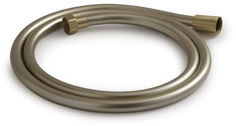 Kiamami Valentina Flexible de douche en PVC or mat 150 cm, raccord universel 1/2 x 1/2, anti-torsion, résistant jusqu'à 90 °