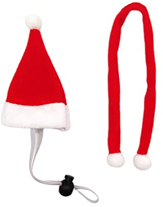 Warmes Haustierkostüm für Hunde und Katzen, Weihnachten, für Haustiere, Katzen, Hüte, Schal, Kätzchen, Weihnachtsmann, roter Schal, Mütze, Lätzchen, winddichtes, Hunde Weihnachtsmütze, kleines